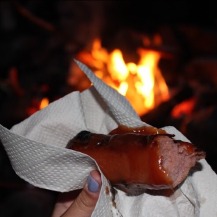 Roasted Makkara by the campfire at Karkku.