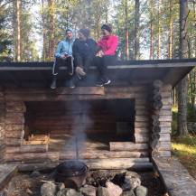 My host sisters and I in the Finnish forest ;)